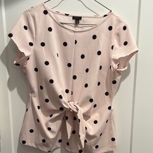 Ann Taylor Factory Pink Polka Dot Blouse